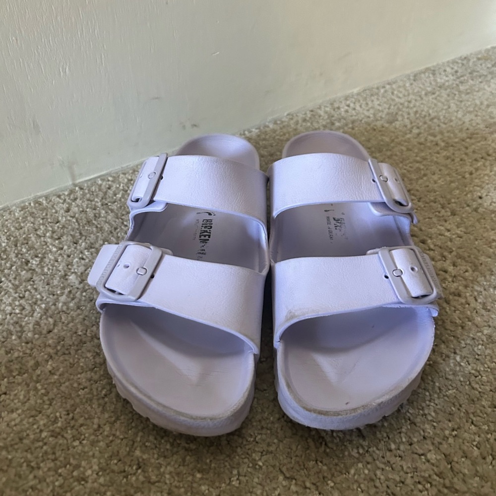 Women’s Birkenstock Arizona Essentials Two-Strap Sandals in Purple